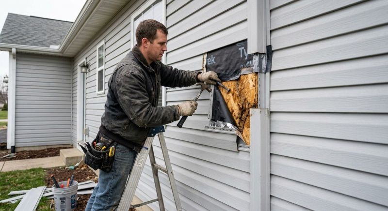 Our team working on Siding Service projects in Maury County, TN