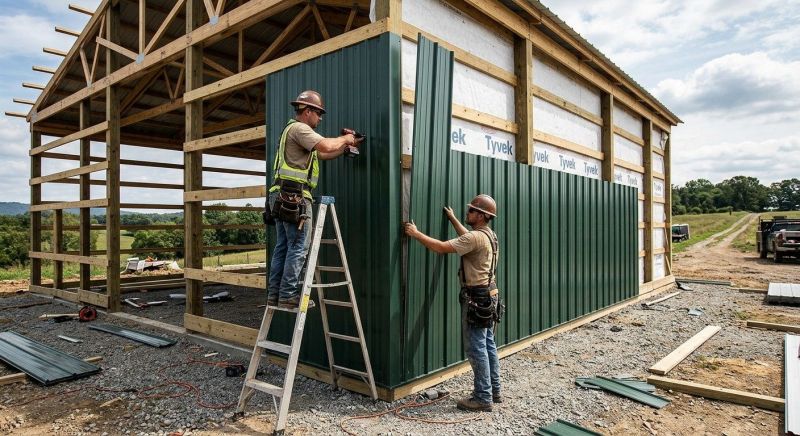 Metal Barn Siding Installation in Maury County, TN