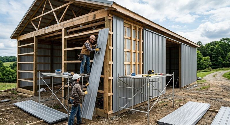 Pole Barn Siding Installation in Maury County, TN